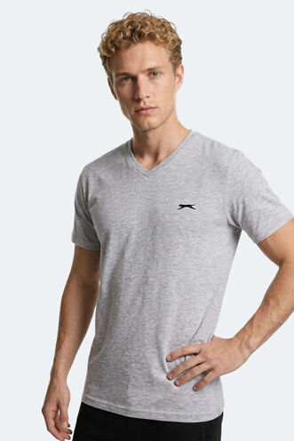 Slazenger RIVALDO Men's Short Sleeve T-Shirt Gray - Thumbnail