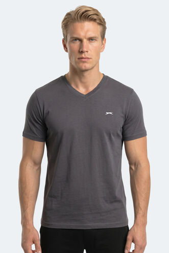 Slazenger - Slazenger RIVALDO T Erkek Koyu Gri Tişört