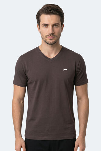 Slazenger - Slazenger RIVALDO T Erkek Koyu Kahve Tişört