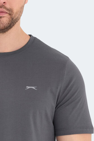 Slazenger ROSALVA Erkek Kısa Kollu T-Shirt Koyu Gri - Thumbnail
