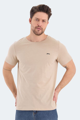 Slazenger ROSALVA Erkek Kısa Kollu T-Shirt Bej - Thumbnail