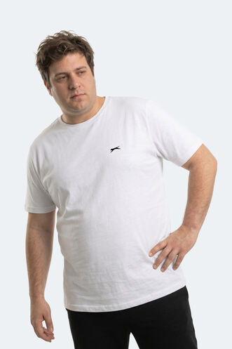 Slazenger ROSALVA JMB Erkek Büyük Beden Beyaz Tişört - Thumbnail