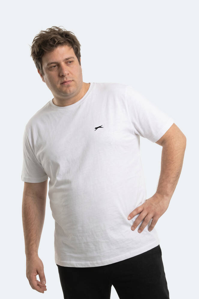 Slazenger ROSALVA JMB Erkek Büyük Beden Beyaz Tişört