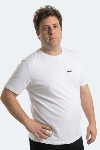 Slazenger ROSALVA JMB Erkek Büyük Beden Beyaz Tişört - Thumbnail