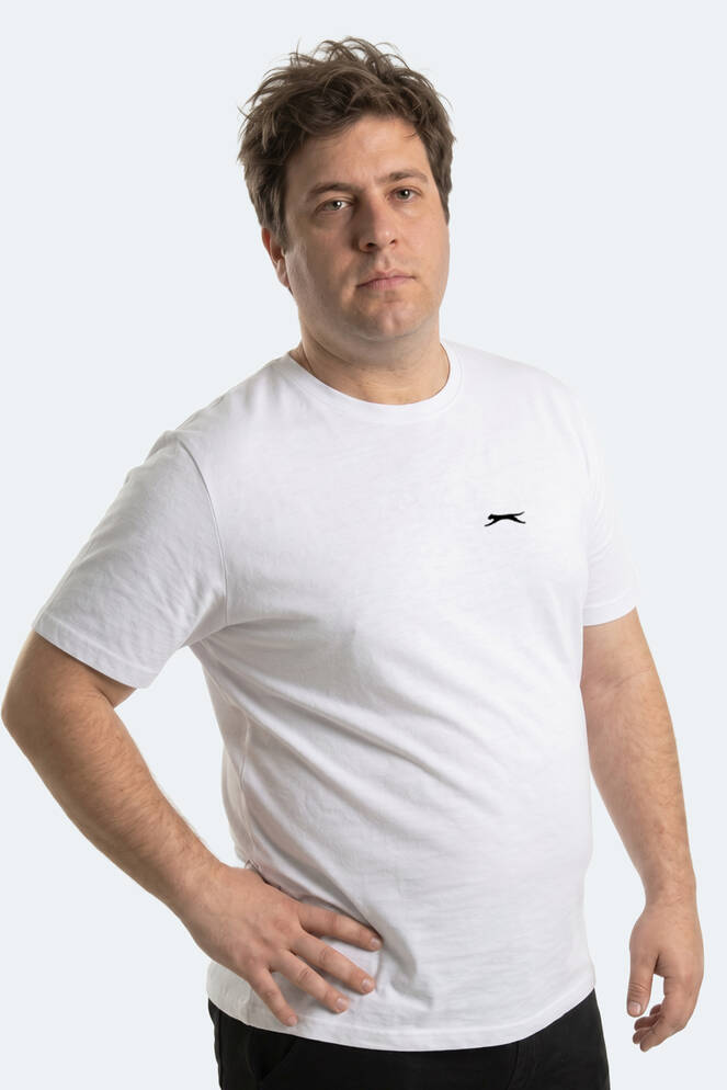 Slazenger ROSALVA JMB Erkek Büyük Beden Beyaz Tişört