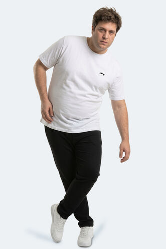 Slazenger ROSALVA JMB Erkek Büyük Beden Beyaz Tişört - Thumbnail