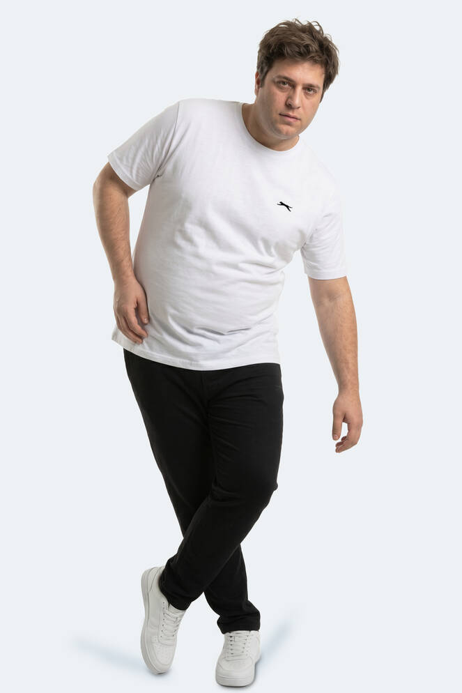 Slazenger ROSALVA JMB Erkek Büyük Beden Beyaz Tişört