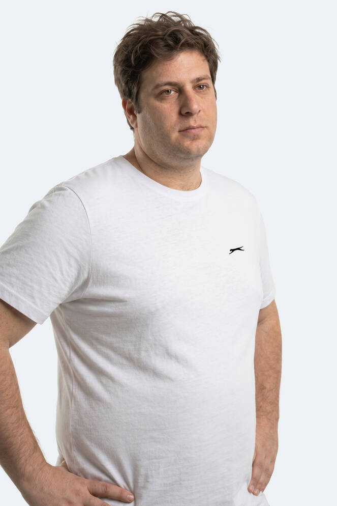 Slazenger ROSALVA JMB Erkek Büyük Beden Beyaz Tişört