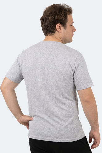Slazenger ROSALVA JMB Erkek Büyük Beden Gri Tişört - Thumbnail