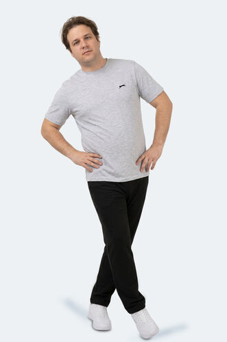 Slazenger ROSALVA JMB Erkek Büyük Beden Gri Tişört - Thumbnail