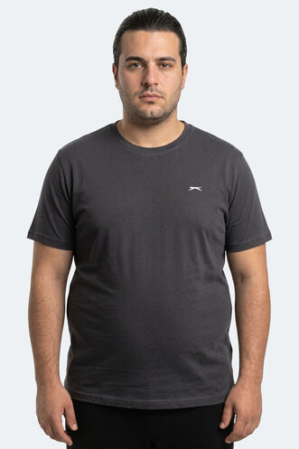 Slazenger - Slazenger ROSALVA JMB Erkek Büyük Beden Koyu Gri Tişört