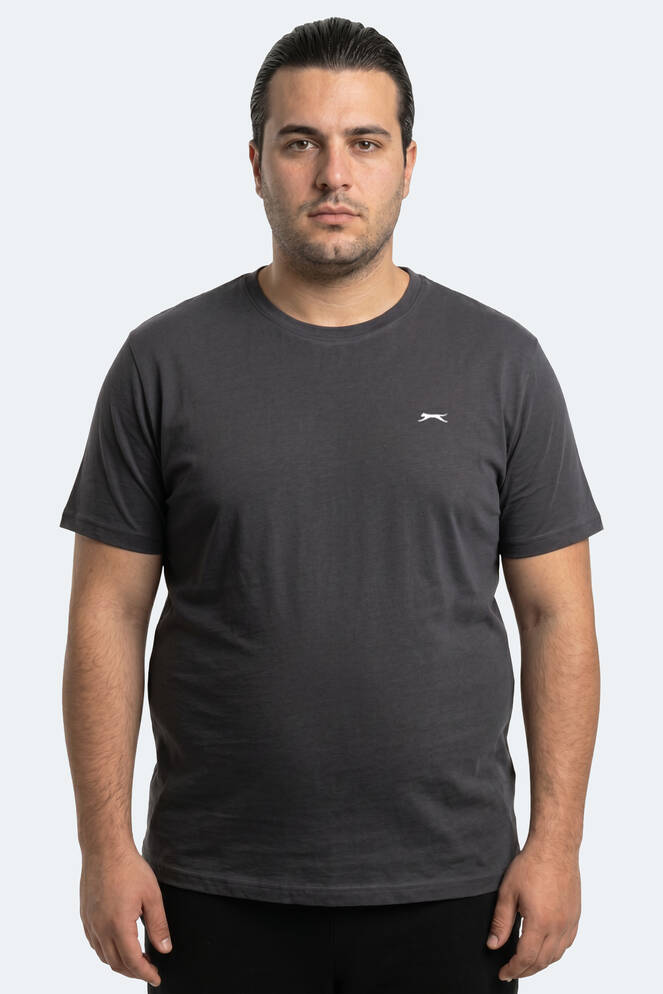 Slazenger ROSALVA JMB Erkek Büyük Beden Koyu Gri Tişört