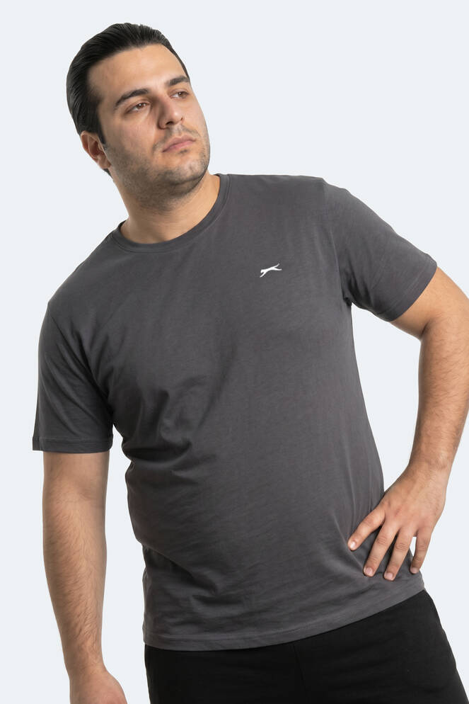 Slazenger ROSALVA JMB Erkek Büyük Beden Koyu Gri Tişört