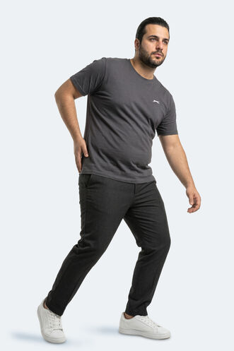 Slazenger ROSALVA JMB Erkek Büyük Beden Koyu Gri Tişört - Thumbnail