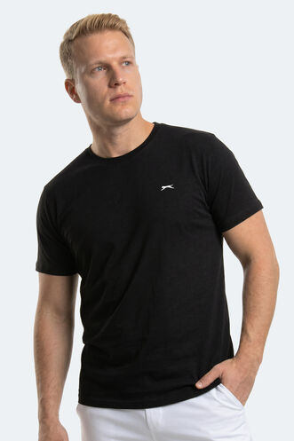 Slazenger ROSALVA JMB Erkek Büyük Beden Siyah Tişört - Thumbnail