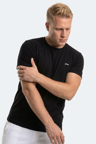 Slazenger ROSALVA JMB Erkek Büyük Beden Siyah Tişört - Thumbnail