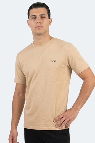 Slazenger ROSALVA T Erkek Pamuklu Bej Tişört - Thumbnail