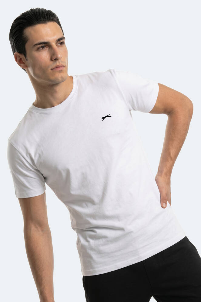 Slazenger ROSALVA T Erkek Pamuklu Beyaz Tişört