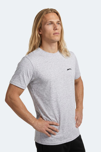 Slazenger ROSALVA T Erkek Pamuklu Gri Tişört - Thumbnail