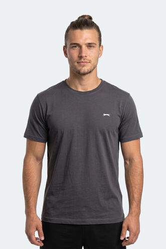 Slazenger - Slazenger ROSALVA T Erkek Pamuklu Koyu Gri Tişört