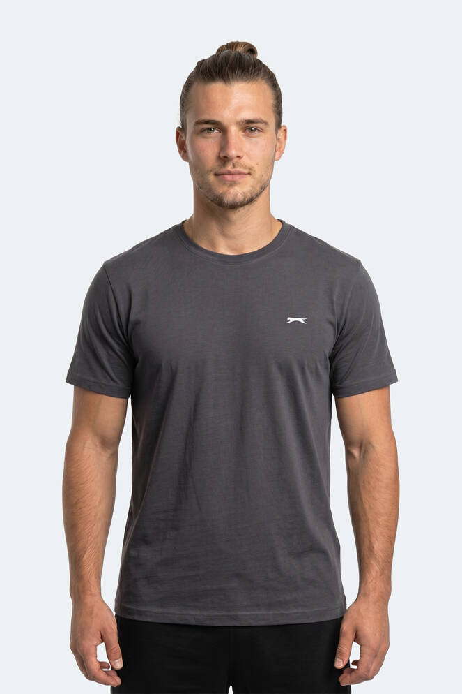 Slazenger ROSALVA T Erkek Pamuklu Koyu Gri Tişört