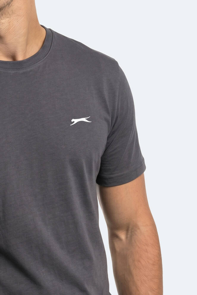 Slazenger ROSALVA T Erkek Pamuklu Koyu Gri Tişört