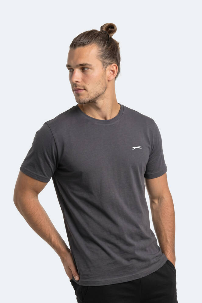 Slazenger ROSALVA T Erkek Pamuklu Koyu Gri Tişört