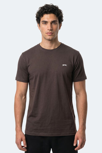 Slazenger - Slazenger ROSALVA T Erkek Pamuklu Koyu Kahve Tişört