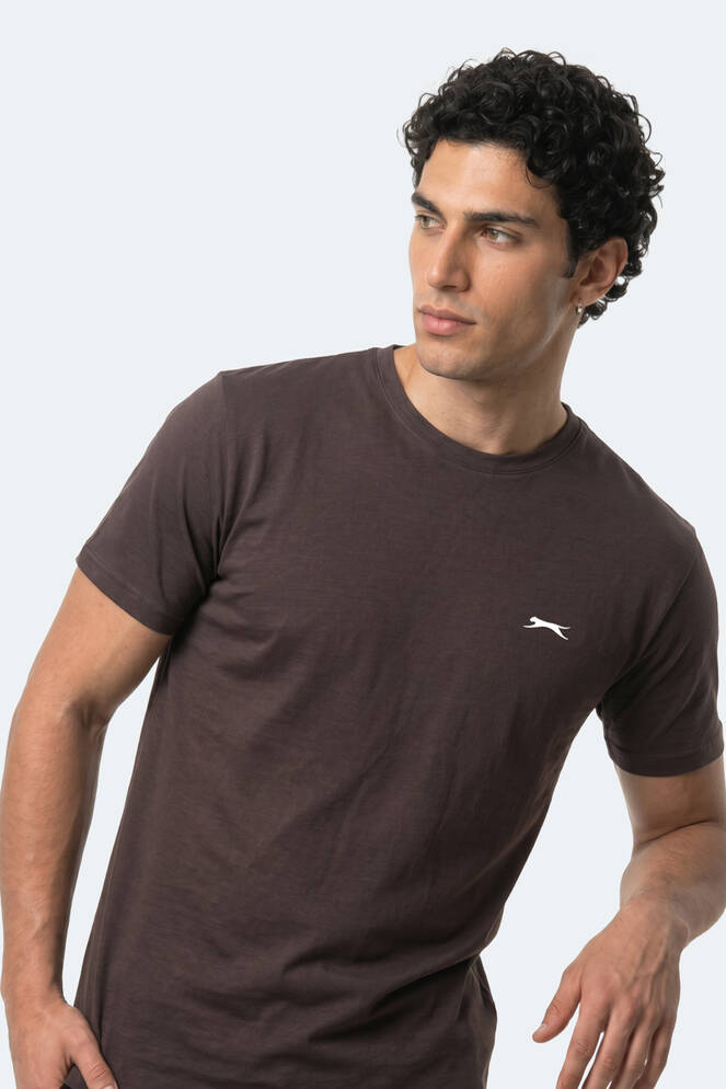 Slazenger ROSALVA T Erkek Pamuklu Koyu Kahve Tişört