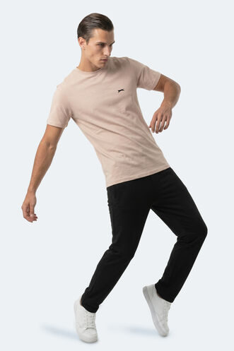 Slazenger ROSALVA T Erkek Pamuklu Taş Gri Tişört - Thumbnail