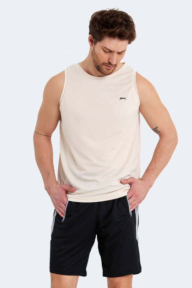 Slazenger RUTA Erkek Kolsuz T-Shirt Bej