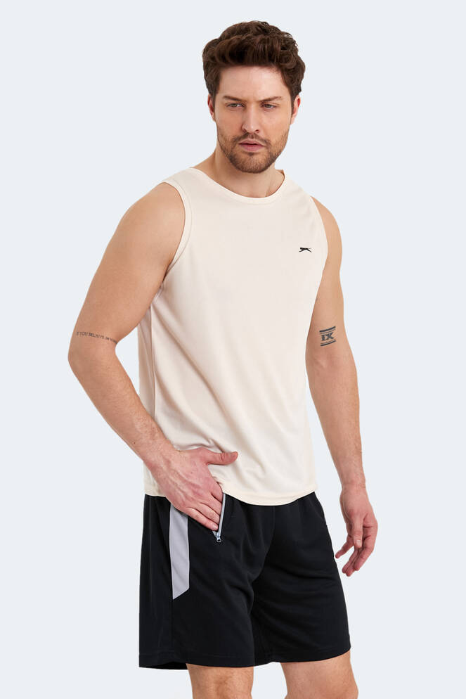 Slazenger RUTA Erkek Kolsuz T-Shirt Bej