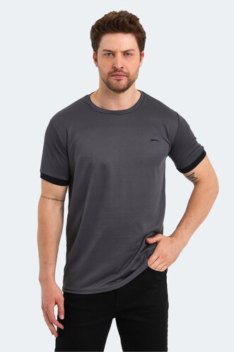 Slazenger RUUT Men's Short Sleeve T-Shirt Dark Grey - Thumbnail