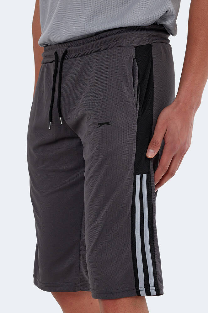 Slazenger SAKI IN Erkek Cepli Kapri Koyu Gri Şort