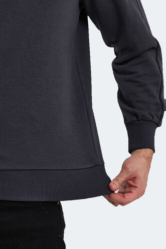 Slazenger SAMMY Erkek Dik Yaka Fermuarlı Koyu Gri Sweatshırt - Thumbnail