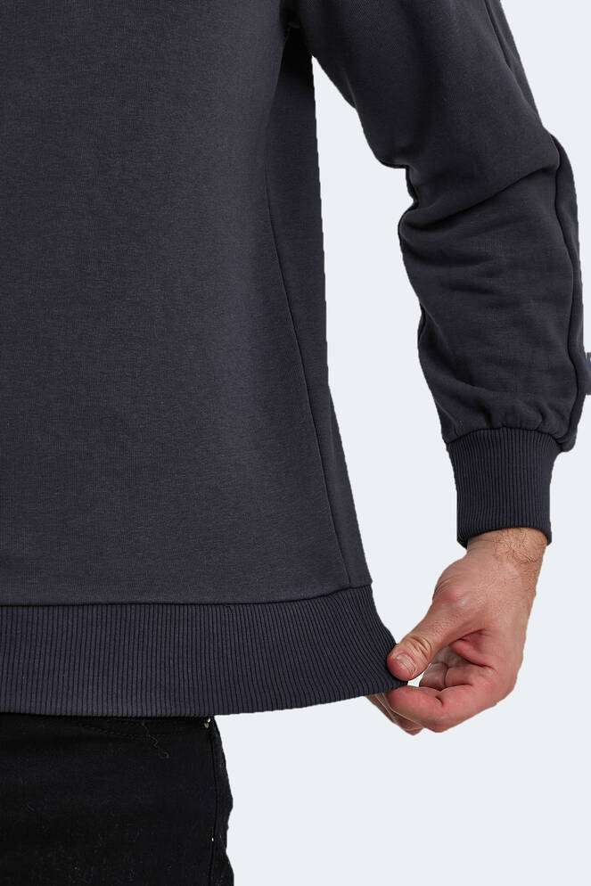 Slazenger SAMMY Erkek Dik Yaka Fermuarlı Koyu Gri Sweatshırt