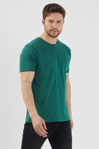 Slazenger SANDER KTN Men's Short Sleeve T-Shirt Dark Green - Thumbnail