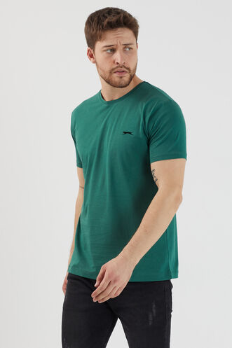 Slazenger SANDER KTN Men's Short Sleeve T-Shirt Dark Green - Thumbnail