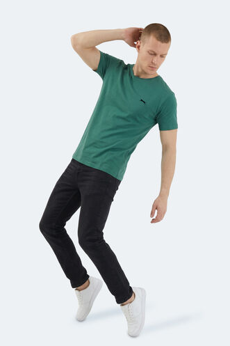 Slazenger SANDER KTN Men's Short Sleeve T-Shirt Dark Green - Thumbnail