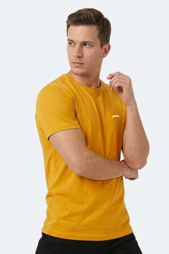 Slazenger SANDER KTN Men's Short Sleeve T-Shirt Mustard - Thumbnail
