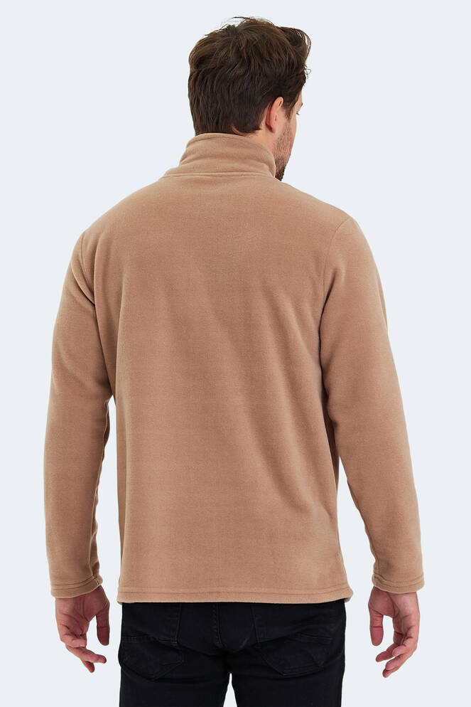 Slazenger SANNE IN Erkek Dik Yaka Fermuarlı Toprak Polar
