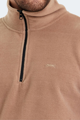 Slazenger SANNE IN Erkek Dik Yaka Fermuarlı Toprak Polar - Thumbnail