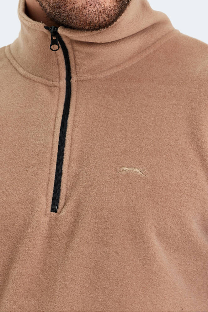 Slazenger SANNE IN Erkek Dik Yaka Fermuarlı Toprak Polar