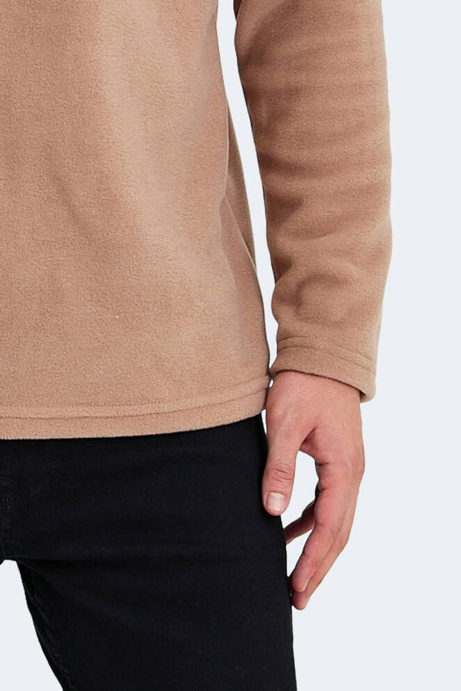 Slazenger SANNE IN Erkek Dik Yaka Fermuarlı Toprak Polar