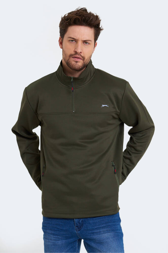 Slazenger SEND Erkek Sweatshirt Haki