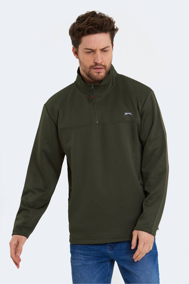 Slazenger SEND Erkek Sweatshirt Haki