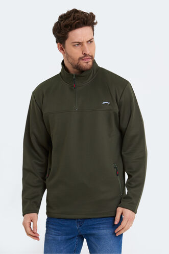 Slazenger SEND Erkek Sweatshirt Haki - Thumbnail