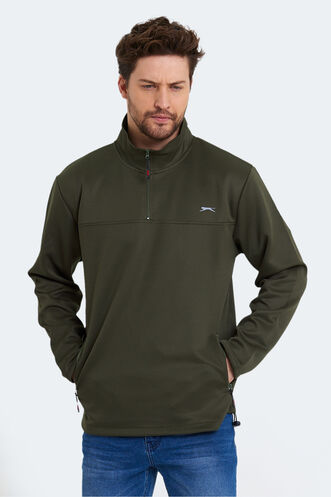 Slazenger SEND Erkek Sweatshirt Haki - Thumbnail