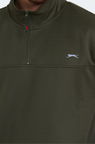 Slazenger SEND Erkek Sweatshirt Haki - Thumbnail