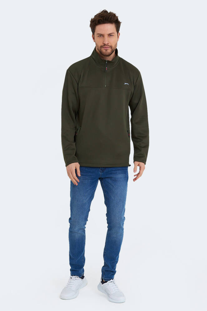 Slazenger SEND Erkek Sweatshirt Haki